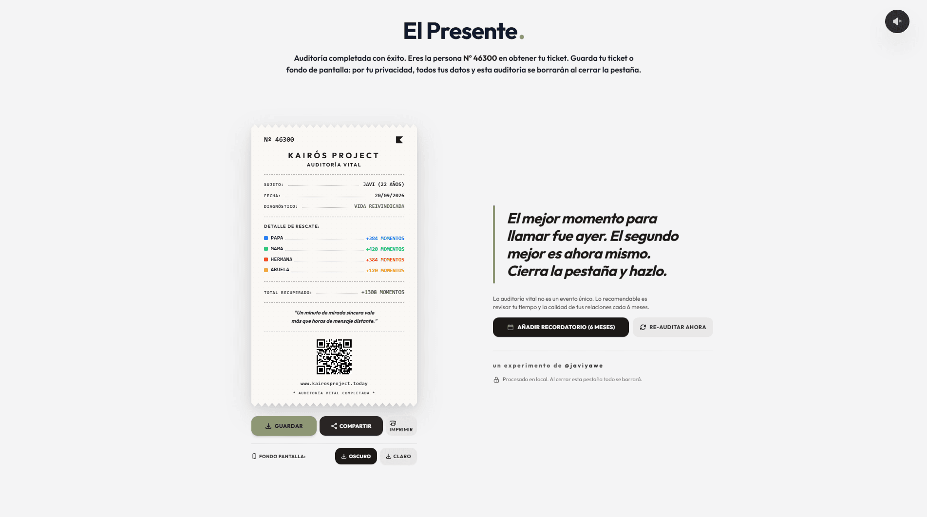 El Presente Ticket 46300